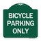 Signmission Designer Series Sign-Bicycle Parking Only, Green & White Aluminum Sign, 18" x 18", GW-1818-24318 A-DES-GW-1818-24318 - alternate 1